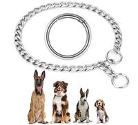 AUAUY Colliers de Chien de Chaîne, Collier Étrangleur pour Chien, Collier Contrôle Réglable en Acier Solide Chaîne en Métal pour Dresser et Promener Les Petits et Les Grands Chiens (M-60cm)