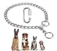 AUAUY Colliers de Chien de Chaîne, Collier Étrangleur pour Chien, Collier Contrôle Réglable en Acier Solide Chaîne en Métal pour Dresser et Promener Les Petits et Les Grands Chiens (M-60cm)