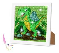 AUAUY Diamond Painting, 5D DIY Arts Créatifs Diamond Painting avec Cadres Photo, Peinture par Numero, pour Décoration Murale D'Intérieur (Dinosaures)