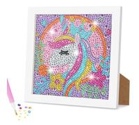 AUAUY Diamond Painting pour Enfants, 5D DIY Arts CréAtifs Diamond Painting avec Cadres Photo, Peinture par Numero, Broderie Diamant Kit pour Décoration Murale D'IntéRieur Enfants Adultes (Licornes)