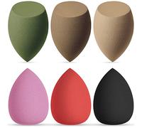 AUAUY Éponge de Maquillage, 6 Pièces Maquillage Éponge à Fond de Teint Blender pour Beauty, Éponge de Mélange sans Faille pour Crème et Poudre Liquides