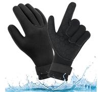 AUAUY Gants en néoprène élastique imperméable, 3 mm, gants de plongée thermiques, gants de plongée avec poignet élastique et particules antidérapantes, pour plongée en apnée Surf pagaie Kayak Natation