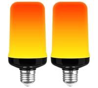 AUAUY Lot de 2 Ampoule LED d'ambiance, 3W E27 Ampoule vacillante, 1400K | 3 Modes D'éclairage, Lampes Décoratives intérieure et extérieure, pour Maison, Jardin, Bar, Halloween, Noël
