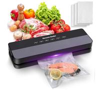 AUAUY Machine à emballer sous vide 5 en 1 avec aspiration puissante de 65 kPa, multifonction pour aliments secs et humides 30 sacs sous vide inclus