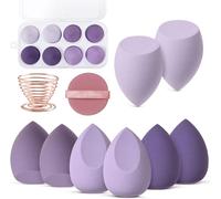 Auauy Maquillage Éponge, Maquillage Éponge À Fond De Teint Blender Pour Beauty, Éponge De Mélange De Fond De Teint Sans Faille Pour Crème Et Poudre Liquides (8 Pièces)