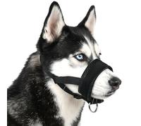 AUAUY Muselière pour Chiens, Confortable Musèlière Chiens en Nylon Réglable | Durable Muselieres Anti Aboiement Anti-Morsure, Anti-Mastication, pour Petits et Moyens Chiens, Noir, XL