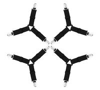 AUAUY Sangles pour Draps de Lit, 4 Pcs Attache Drap Housse Triangle | Attache Matelas élastique Tendeur de Draps Réglable Bretelles Sangle pour Matelas pour Draps, Matelas, Canapé-Noir