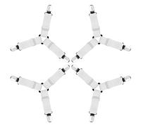 AUAUY Sangles pour Draps de Lit, 4 Pièces Attache Drap Housse Triangle | Attache Matelas élastique Tendeur de Draps Réglable Bretelles Sangle pour Matelas pour Draps, Matelas, Canapé-Blanc