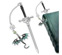 AUAUY Sword Dragon Signets, Metal Marque pages Dragon, Style vintage, Marque-Page éPée Livré Avec un Pendentif, Signe de Lecture, Cadeau de Lecture, Anniversaire, Enseig