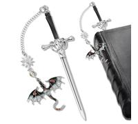 AUAUY Sword Dragon Signets, Metal Marque pages Dragon, Style vintage, Marque-Page éPée Livré Avec un Pendentif, Signe de Lecture, Cadeau de Lecture, Anniversaire, Enseig