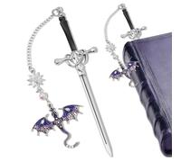 AUAUY Sword Dragon Signets, Metal Marque pages Dragon, Style vintage, Marque-Page éPée Livré Avec un Pendentif, Signe de Lecture, Cadeau de Lecture, Anniversaire, Enseig