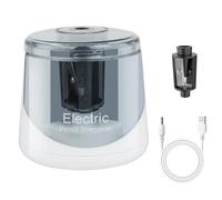 AUAUY Taille-Crayon Électrique, Taille-Crayon Électrique avec Porte-Couteaux et Chargeur Supplémentaires, Taille-Crayon avec Récipient, Taille-Crayon Mécanique Arrêt Automatique