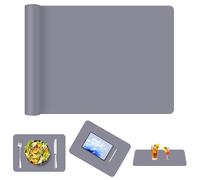 AUAUY Tapis de Cuisson en Silicone, Tapis à Pâtisserie Antidérapant, Résistant à la Chaleur, 70 x 50 cm, pour Étaler la pâte, Fondant, Pâtisserie, Moulage de Bijoux, Peinture (Gris Foncé)