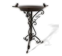 aubaho Bain Oiseau Abreuvoir Bain pour Oiseaux pour Jardin Style Antique Fer 75cm Brun