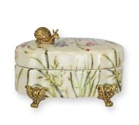 aubaho Boîte à bijoux en porcelaine bronze escargot réplique rétro design décoration