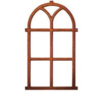 aubaho Fenêtre à barreaux - Fer forgé/Rouille - Style Antique - 100 x 59 cm