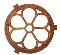 aubaho Fenêtre ornementale Ronde - Style Antique - Fer/Rouille - 60 cm