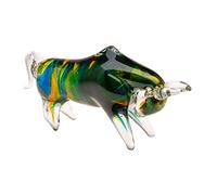 aubaho Objet décoratif en Verre de Style Murano - Taureau - Style Ancien - 24cm - 1,2kg