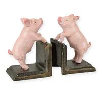 aubaho Paire de serre-livres cochons en fer réplique rétro Décoration