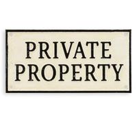 aubaho Plaque en fonte - Réplique de propriété privée - Design rétro - Décoration