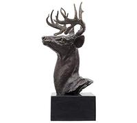 aubaho Statue cerf tête de Bronze Sculpture Figurine 50cm