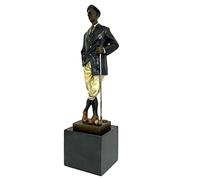 aubaho Statue Golfer Golf de Bronze Sculpture Figurine - 32cm