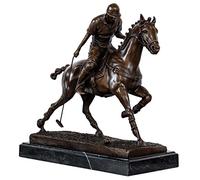 aubaho Statue Polo Joueur de Bronze Sculpture Figurine 33cm