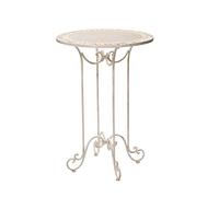 aubaho Table Haute pour Jardin - Fer forgé - Style Antique - Blanc - 101 cm