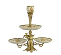 aubaho Un présentoir à deux étages en porcelaine avec monture en bronze réplique rétro décoration