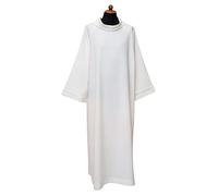 Aube Blanche Manche Raglan et Fausse Capuche en Polyester, 130 cm (51 inc.)