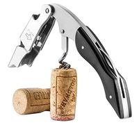 Aubeifou Couteau de Sommelier, Tire-Bouchon Professionnel, Tire Bouchon Professionnel en Acier Inoxydable avec Manche en Bois,Tout-en-Un et décapsuleur Vin avec décapsuleur et Coupe-Capsule(Noir)…
