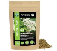 Aubepine Tisane BIO 100g par Alpi Nature, Тhé en Vrac, Feuilles et Fleurs d'Aubépine Séchées et Coupées