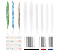 Aubess Lot de 6 moules à Bille en résine époxy pour stylos à Bille, Moule en Silicone pour stylos avec 25 recharges, Moule en Silicone pour résine époxy avec 16 Paquets de Paillettes pour Loisirs cré