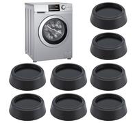 Aubess Tapis Anti Vibration Machine a Laver, 8 Pièces Patin Anti Vibration Machine à Laver, Noir Pied Machine a Laver, Patins Anti Vibration Lave Linge pour Machines à Laver Sèche-Linge