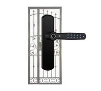 AUBEST Serrure de porte intelligente, Verrouillage de porte intelligent double empreinte digitale et mot passe verrouillage Bluetooth Appliquer Poignée for la métallique creuse en fer forgé d22(4085)