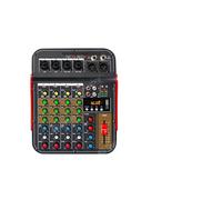AUBEST Table de Mixage DJ, Console de mixage DJ 6 canaux DM4 avec Alimentation fantôme 48 V, Bluetooth, USB for l'enregistrement, Console de mixage sonore