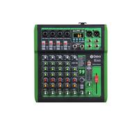 AUBEST Table de Mixage DJ, Console de mixage DJ avec Effet numérique 99DSP, Alimentation fantôme 48 V, USB MP3 for Enregistrement sur PC(DI-6UX 6 Channels)