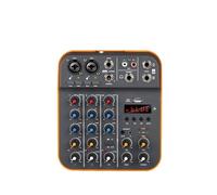 AUBEST Table de Mixage DJ, Console de mixage DJ D4M 4 canaux Alimentation fantôme USB DJ 5 V Console d'alimentation personnalisée for PC Chant Instrument de Musique
