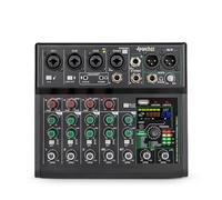 AUBEST Table de Mixage DJ, G7 Mini Carte Son 7 canaux Mixeur Console USB DJ Smartphone Enregistrement Professionnel sur Ordinateur Diffusion en Direct 48 V