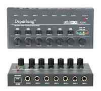 AUBEST Table de Mixage DJ, Mélangeur de Ligne à très Faible Bruit 4/6/8 canaux Mini mélangeur de Son Alimentation DC5V Mélangeur à Fonctionnement Facile(DX600)