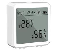 AUBEST Thermomètre météorologique, Tuya - capteur de température et d'humidité, for Maison Intelligente, Thermo-hygromètre, Affichage numérique, thermomètre, Moniteur, Station météo, Horloge(P)