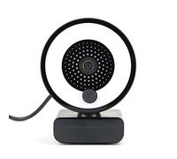 AUBEST Webcam, HD Autofocus Webcam Light avec Trépied Stand 108 0P 2k Caméra Web for Pc Caméra d'ordinateur avec Bague de Microphone Light Web Cam(1080P NO Light)