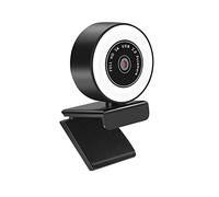 AUBEST Webcam, Webcam 108 0P 60fps Autofocus Pc Caméra avec Microphone Bague Light Web Caméra Cover Cover Computer Web CAM Obscurcir Vidéo en Streaming(2K 30FPS)