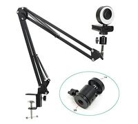 AUBEST Webcam, Webcam 1080p 6 0fps Autofocus HD Caméra Web avec Microphone Bague Light Web Cam for Pc Caméra d'ordinateur(60FPS with Stand 2)