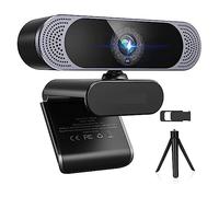 AUBEST Webcam, Webcam HD 4K 8MP avec Microphone antibruit/Couverture de confidentialité/Prise de trépied caméra Web USB for la vidéo de réunion