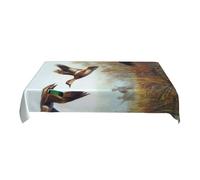 AUBKFELD Nappe rectangulaire 228 x 152 cm avec imprimé chasse sauvage volant, nappe de table en tissu décorative pour pique-nique, cuisine, salle à manger, fête