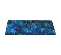 AUBKFELD Nappe rectangulaire en tissu avec bord élastique pour vacances, pique-nique, cuisine, salle à manger, fête - Motif tortue de mer - Bleu - 152 x 76 cm