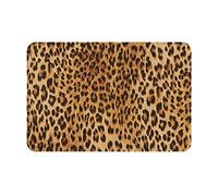 AUBKFELD Paillasson imprimé léopard 60 x 40 cm - Tapis de sol antidérapant en flanelle pour entrée de maison et espaces adaptés aux animaux domestiques