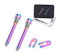 Aublinto 2 PièCes M4 Boulons En Titane Pour Plaquette De Frein à Disque VéLo,Vis De Fixation De Goupille De Frein à Disque De VéL Pour VéLo De Montagne Accessoires Boulons Frein VéLo,Avec Circlip