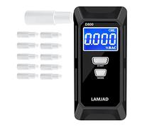 Aublinto Alcootest Portatif,Testeur d'alcool NuméRique Professionnel Police Portable PréCise ÉThylomèTre à Capteur Semi-Conducteur Alcootest avec ÉCran LCD NuméRique Et 10 Embouchures